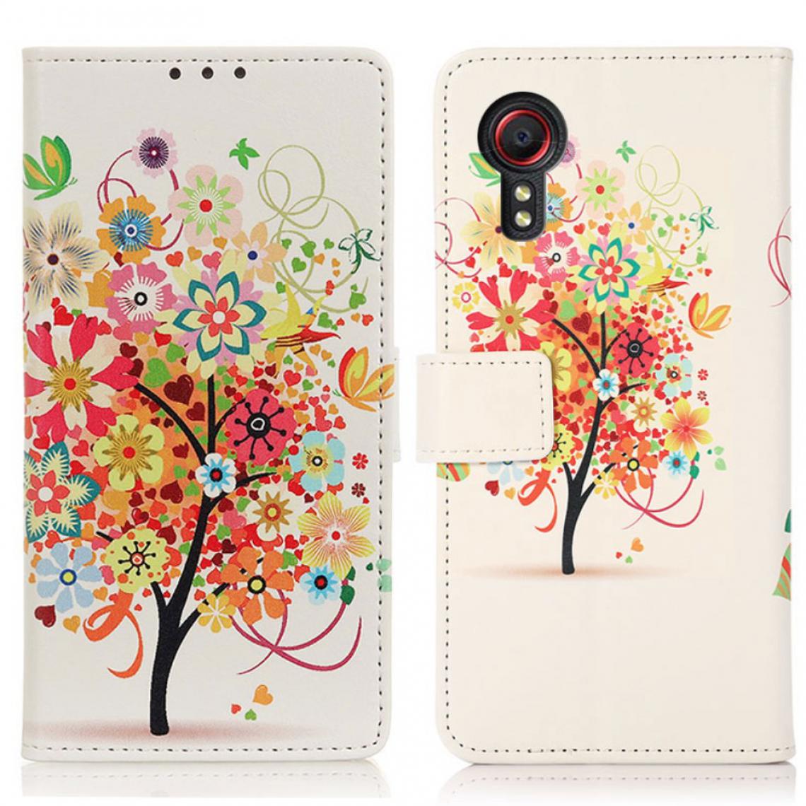 Other - Etui en PU Impression de motifs avec support Arbre à fleurs colorées pour votre Samsung Galaxy Xcover 5 - Coque, étui smartphone