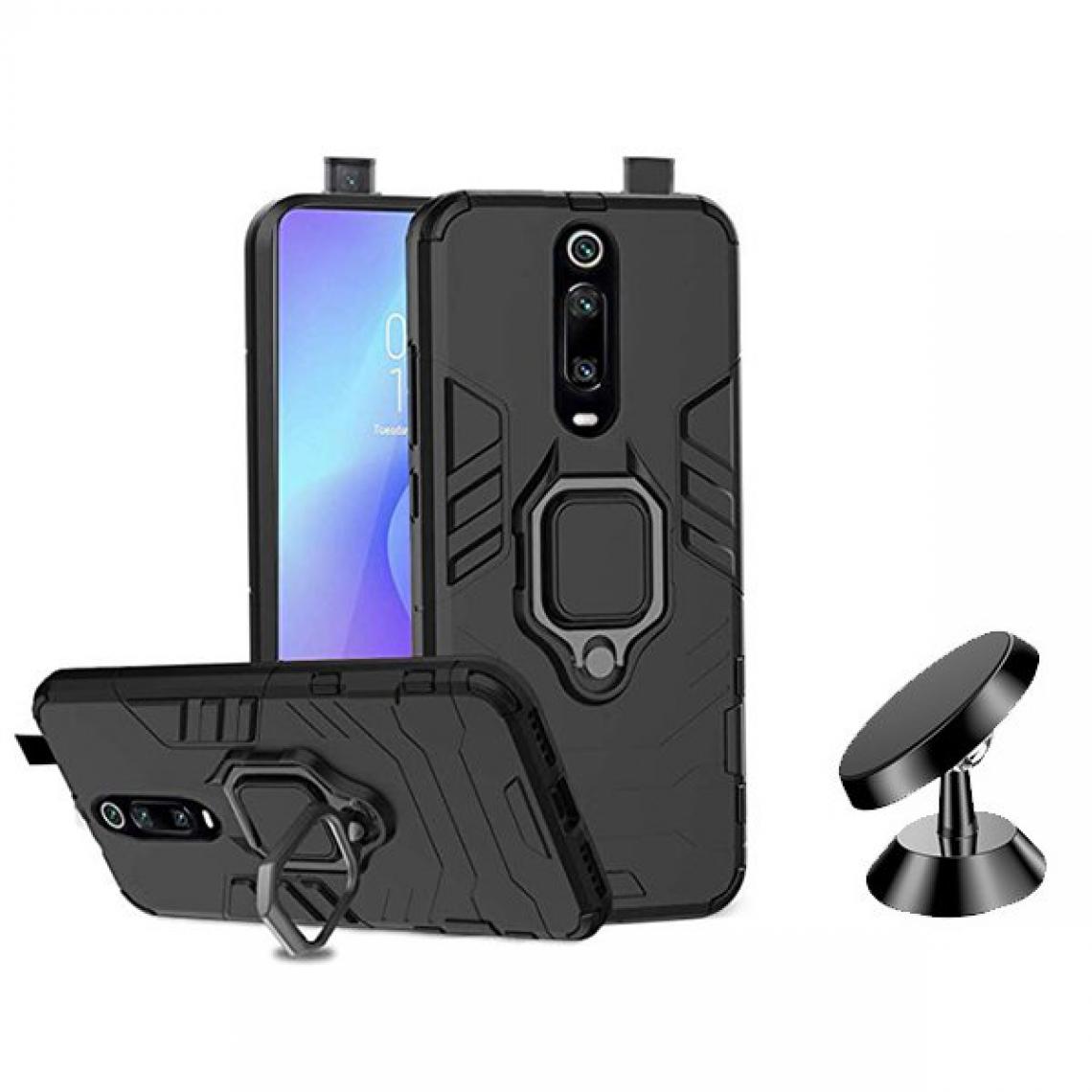 Phonecare - Kit Support Magnétique de Voiture + Coque 3X1 Military Defender - Xiaomi Mi 9T Pro - Coque, étui smartphone