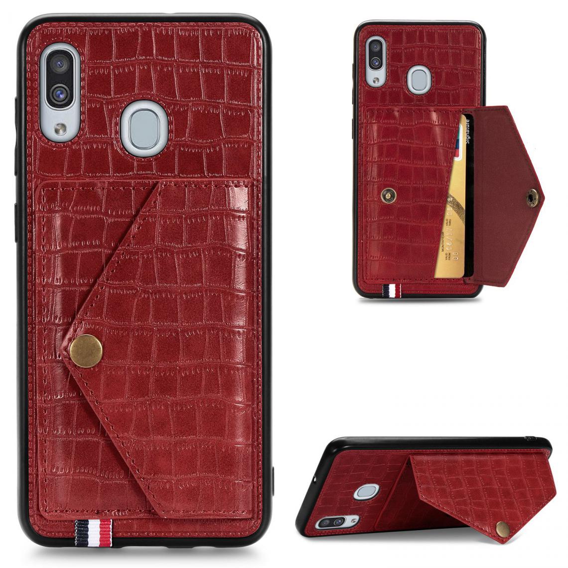 OtterBox - Housse Etui Coque de protection pour Samsung Galaxy A30 Rouge avec Porte Carte (imit Croco) [Rouge] - Coque, étui smartphone