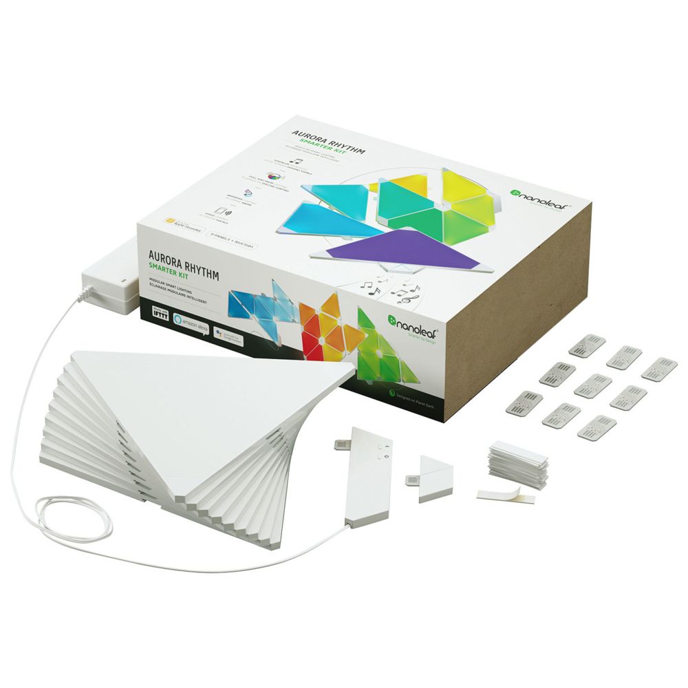 Nanoleaf - Panneaux lumineux Aurora Rhythm Smarter kit - Lampe connectée