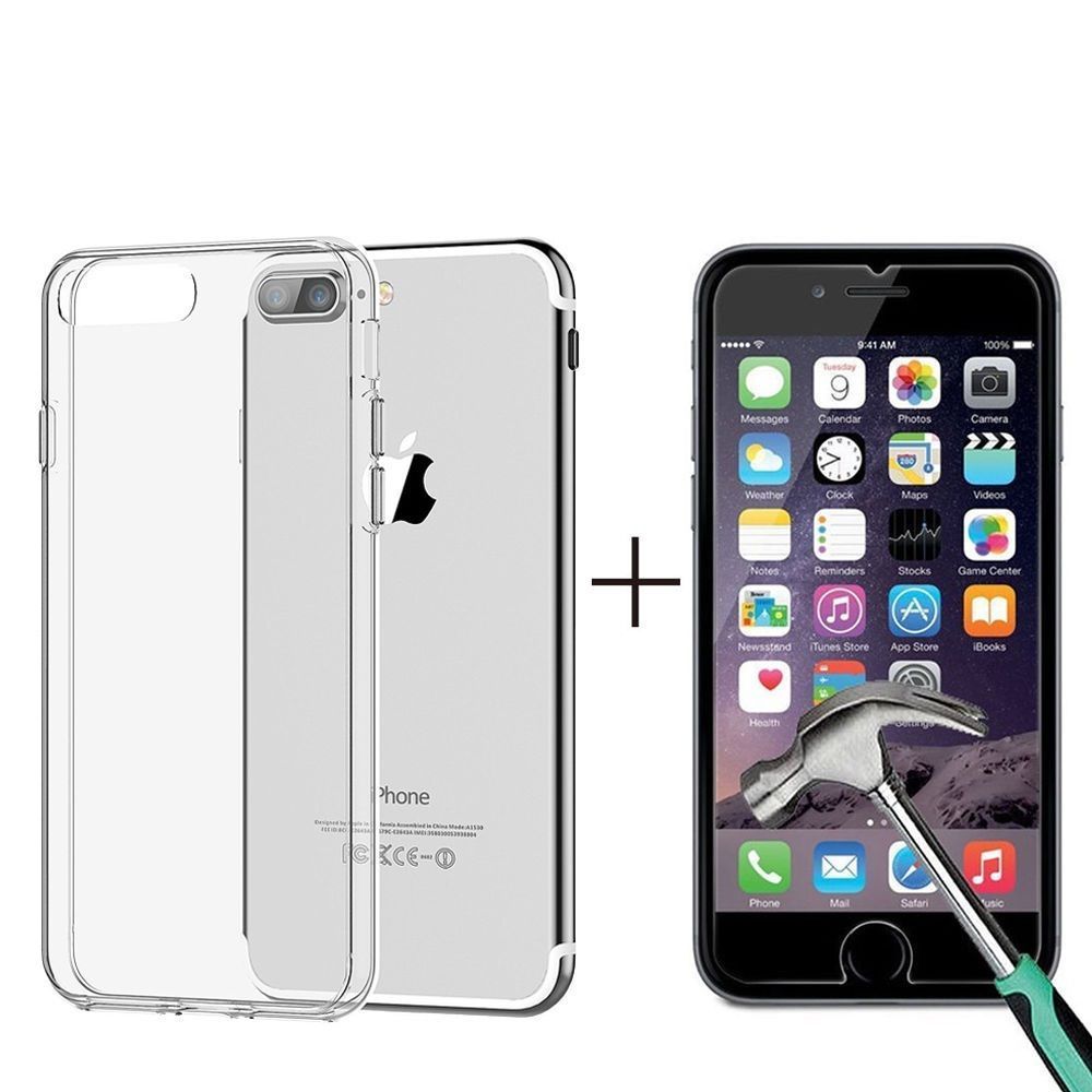 Cabling - CABLING® coque silicone tpu clear gel intégral + 1 verre trempé pour iPhone 7 - Autres accessoires smartphone