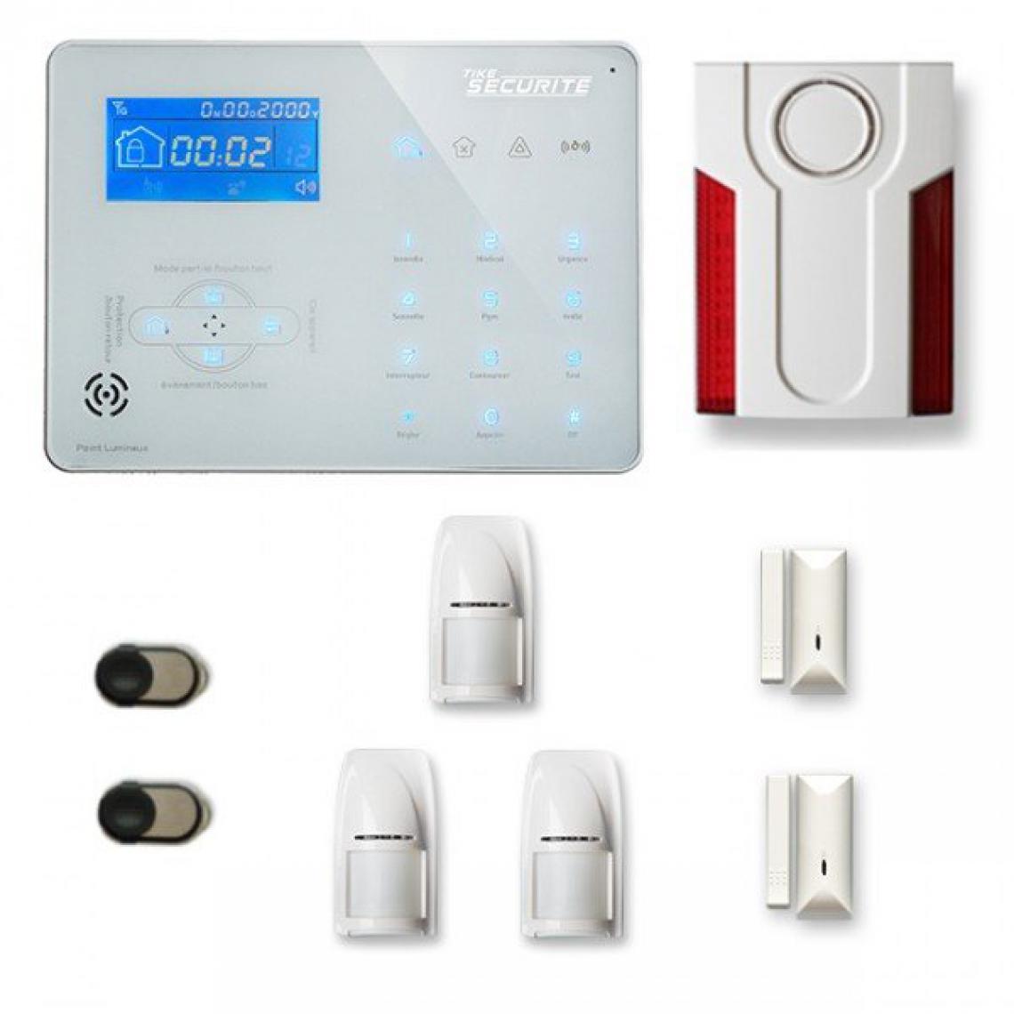 Tike Securite - Alarme maison sans fil ICE-B27 Compatible Box internet et GSM - Alarme connectée