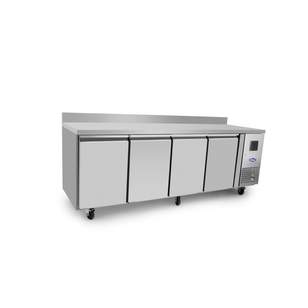 Atosa - Table Réfrigérée Négative 4 Portes GN1/1 - Avec Dosseret - Atosa - R290Acier inoxydable4 Portes2230Pleine - Réfrigérateur américain