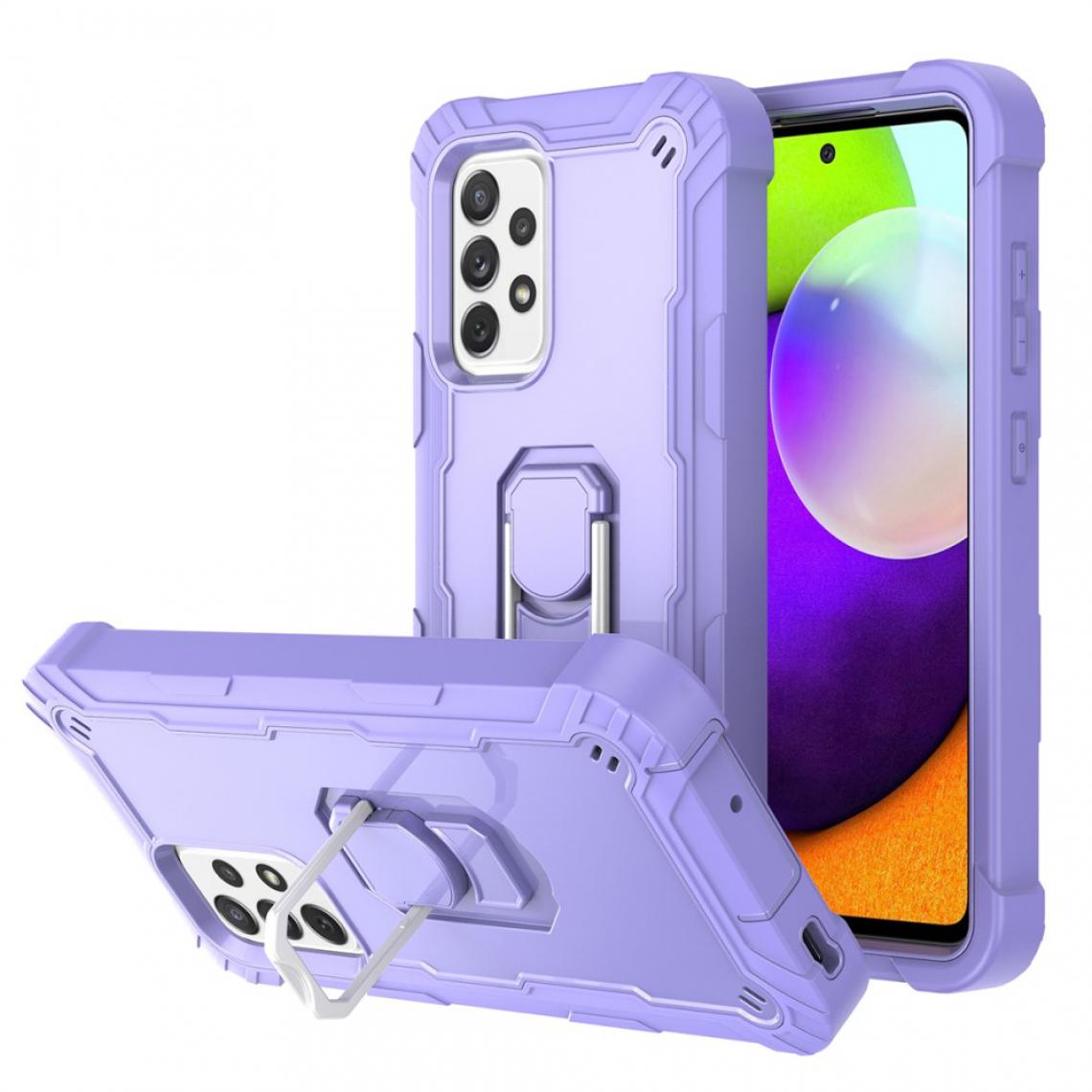 Other - Coque en TPU + Silicone Antichoc bicolore avec béquille intégrée violet pour votre Samsung Galaxy A52 4G/5G - Coque, étui smartphone