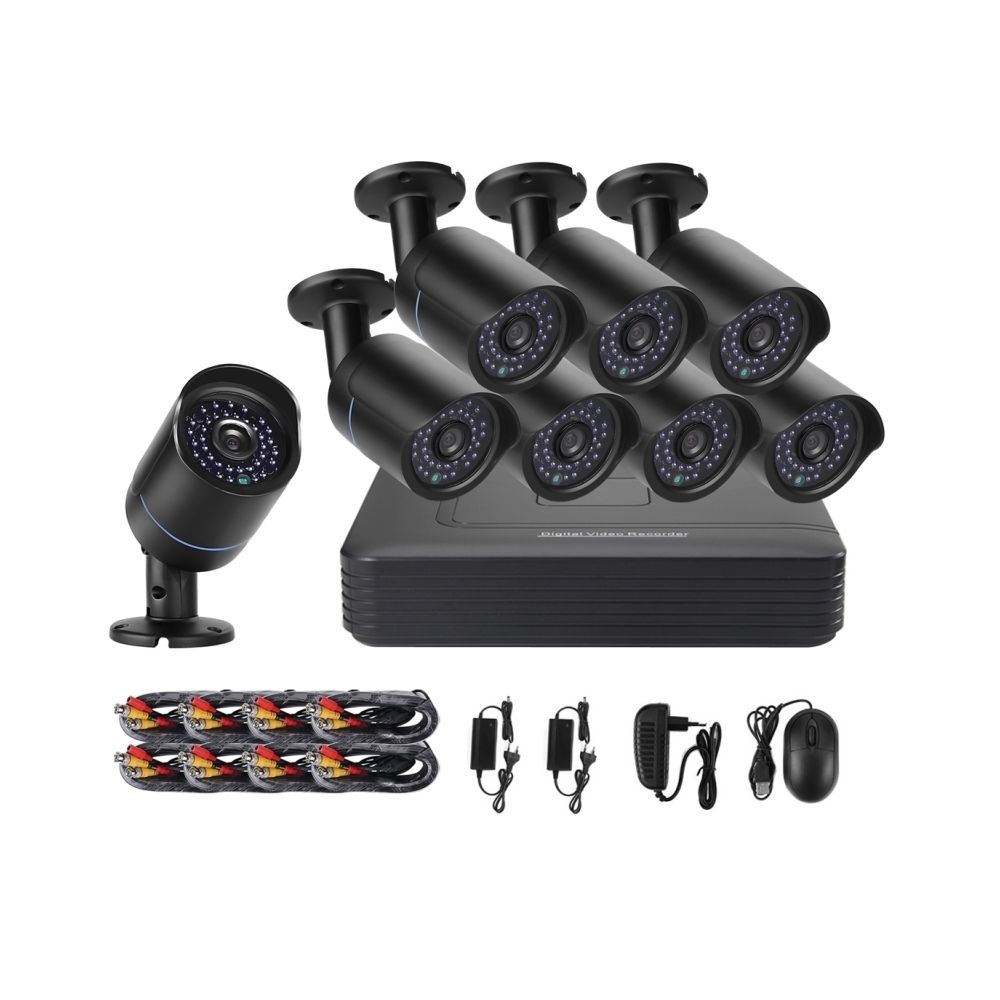 Wewoo - Vidéosurveillance noir Bullet IP Caméras Mini Kit AHD DVR, Support Vision Nocturne / Détection de Mouvement, Distance IR: 20m - Accessoires sécurité connectée