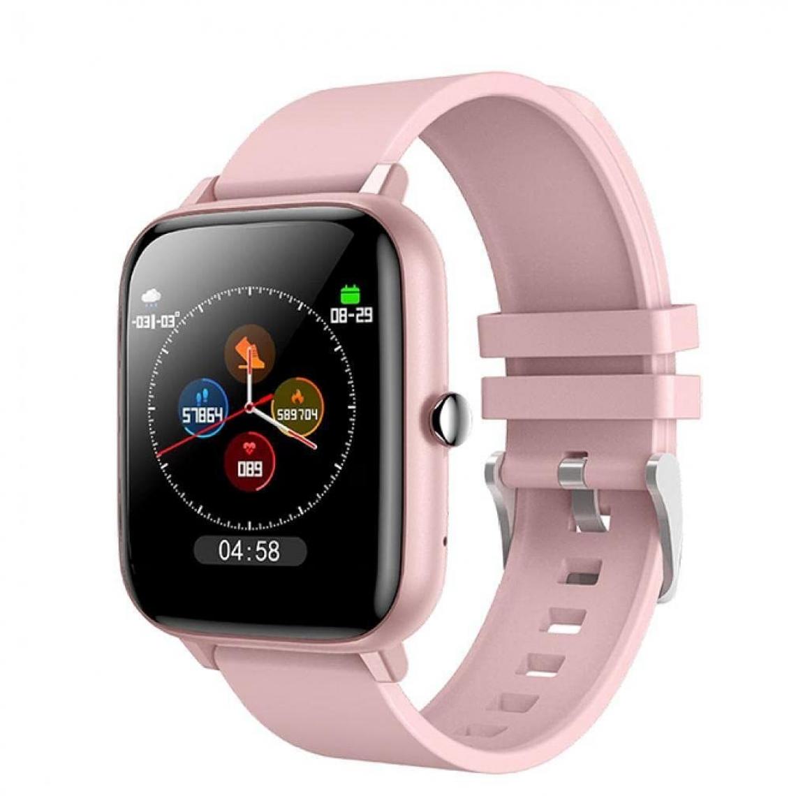 Chronotech Montres - Chronus Smart Watch Waterproof Sport Smartwatch Heart Rate Tracking Device Bracelet Watch (Rose) - Montre connectée