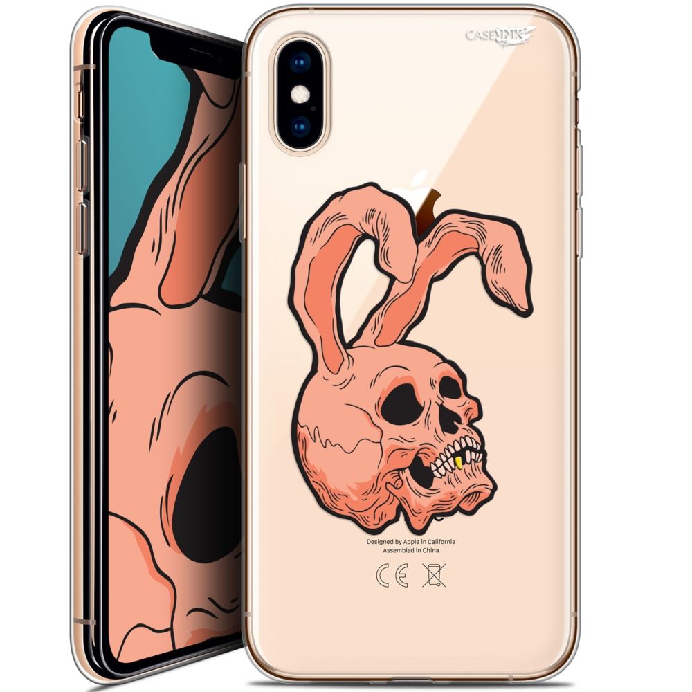 Caseink - Coque arrière Apple iPhone Xs / X (5.8 ) Crystal Gel HD [ Nouvelle Collection - Souple - Antichoc - Imprimé en France] Rabbit Skull - Coque, étui smartphone