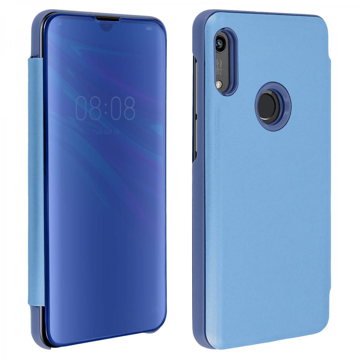 Avizar - Housse Honor 8A et Huawei Y6 2019 / Y6S Miroir Clapet translucide Support bleu - Coque, étui smartphone