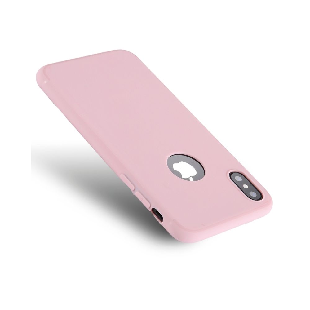 Wewoo - Coque rose pour iPhone X couleur pure TPU étui de protection arrière - Coque, étui smartphone
