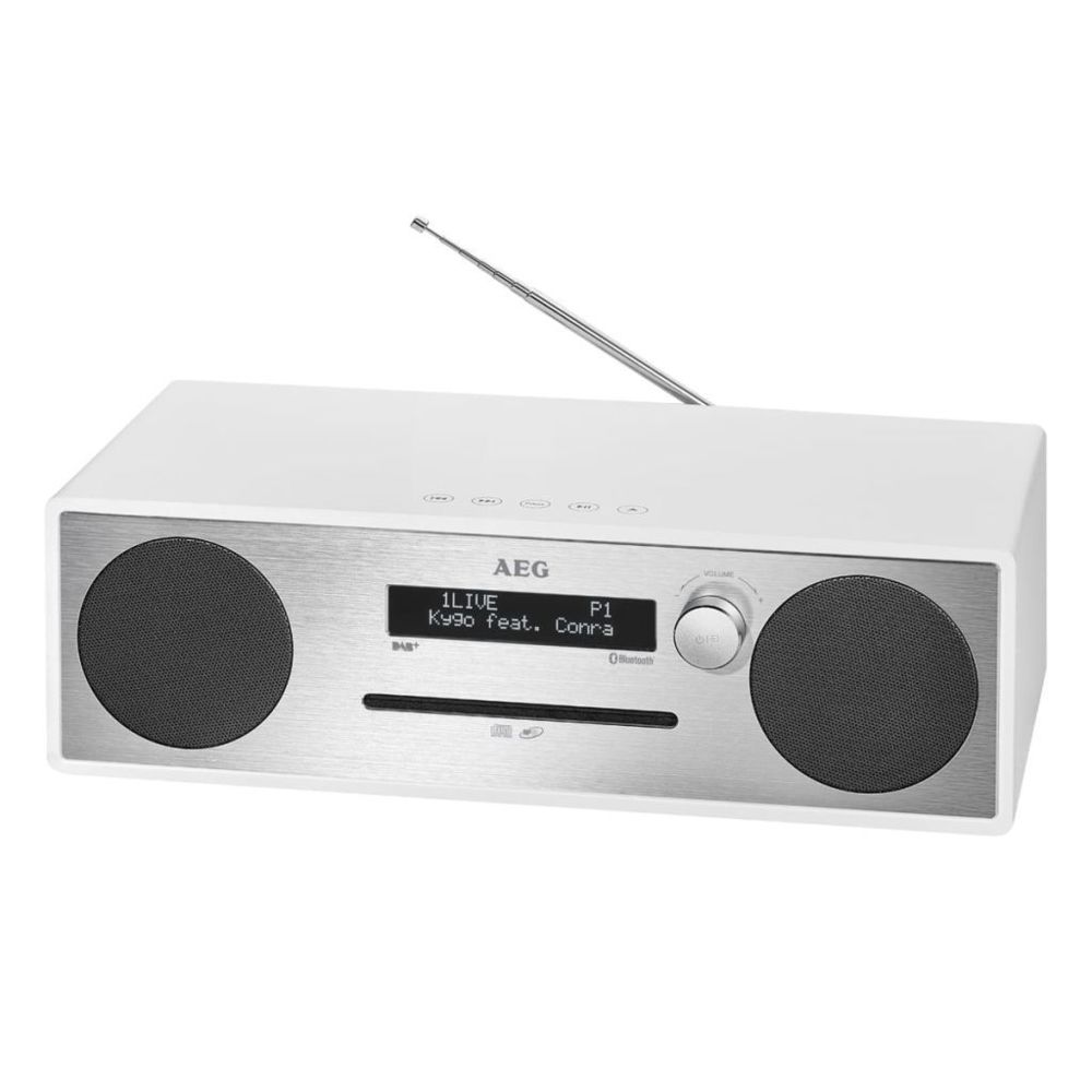 AEG - AEG Centre de musique stéréo MC 4469 avec Bluetooth/DAB+ Blanc - Lecteurs CD