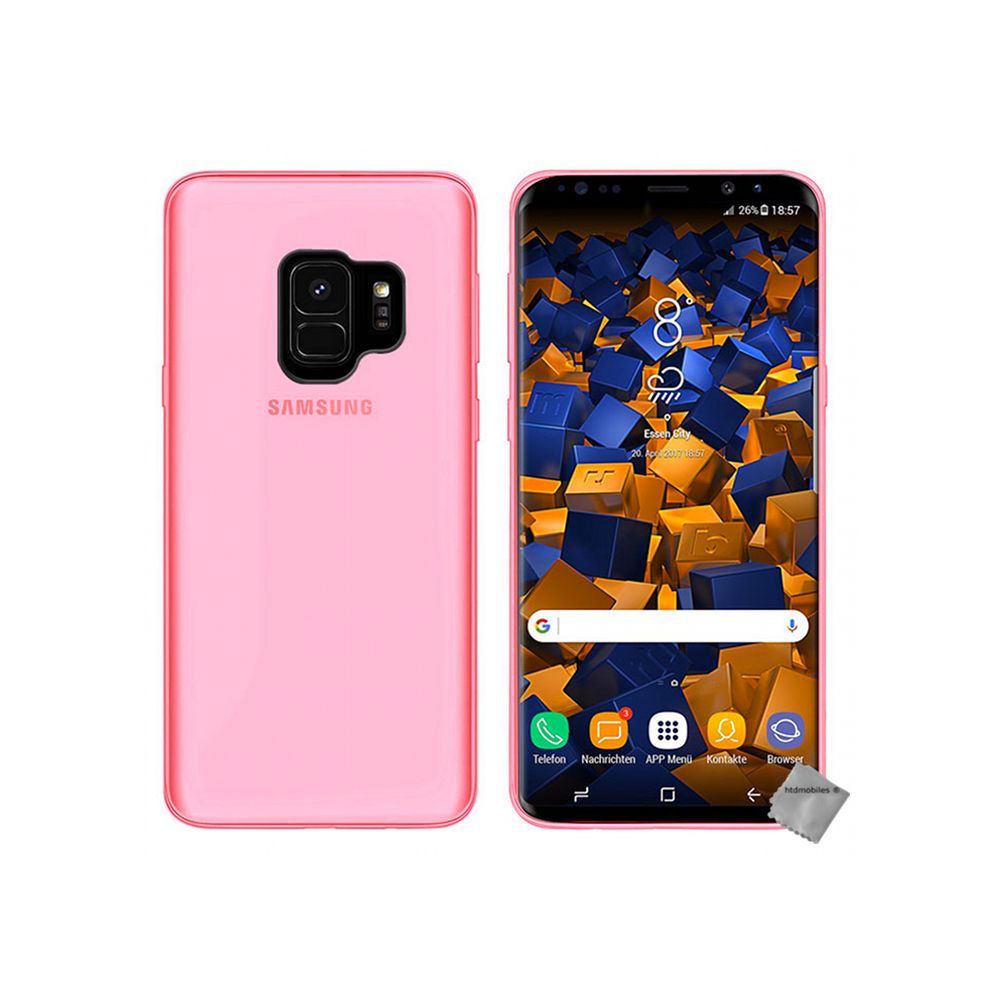 Htdmobiles - Housse etui coque pochette silicone gel fine pour Samsung Galaxy S9 + film ecran - ROSE - Autres accessoires smartphone