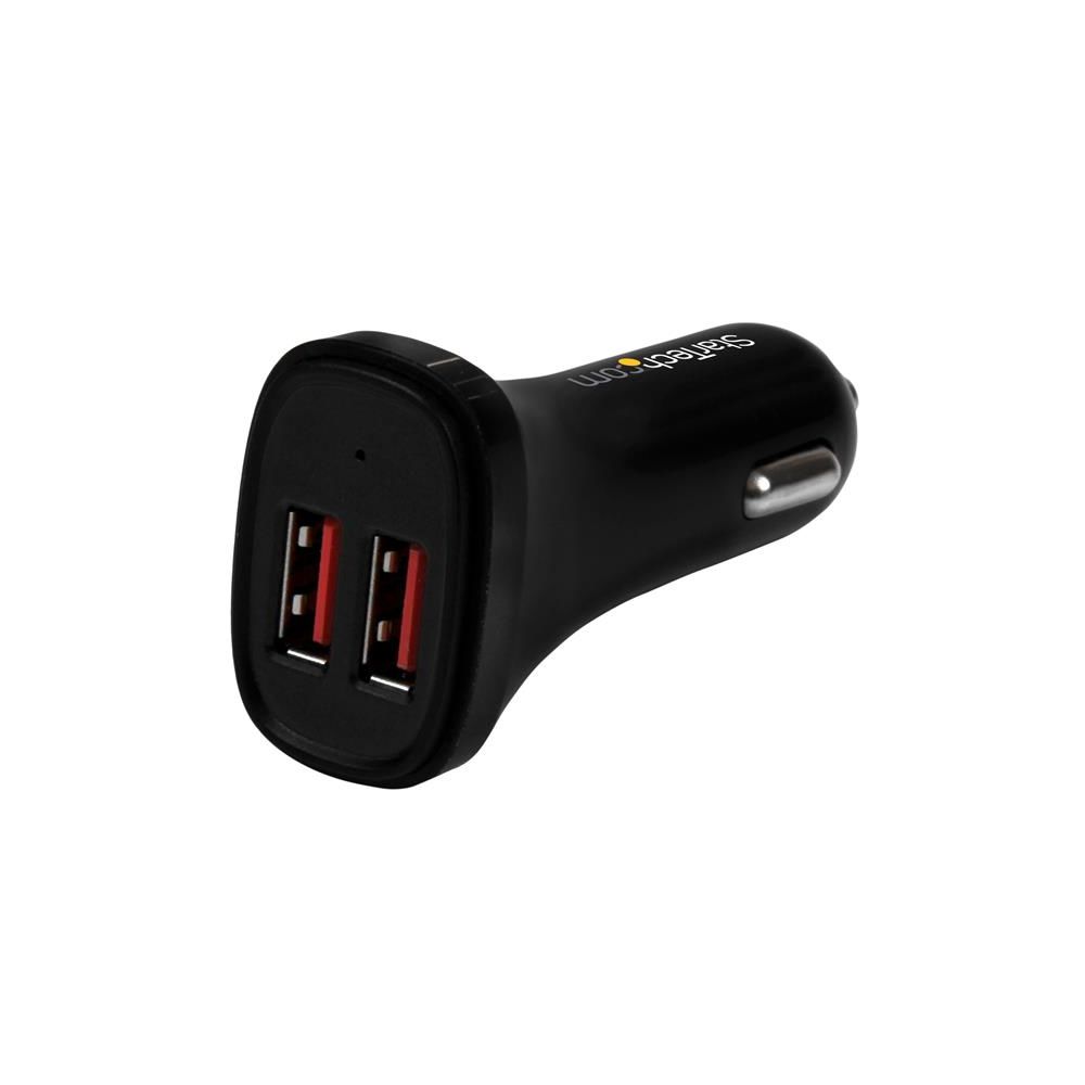 Startech - Chargeur de voiture USB à 2 ports - Noir - Batterie téléphone