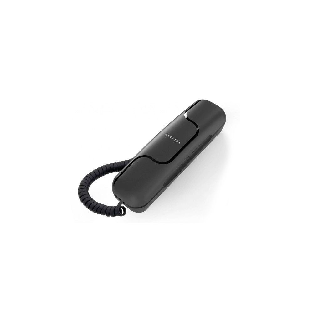 Totalcadeau - Téléphone fixe noir à fil - Téléphone filaire design - Téléphone fixe filaire