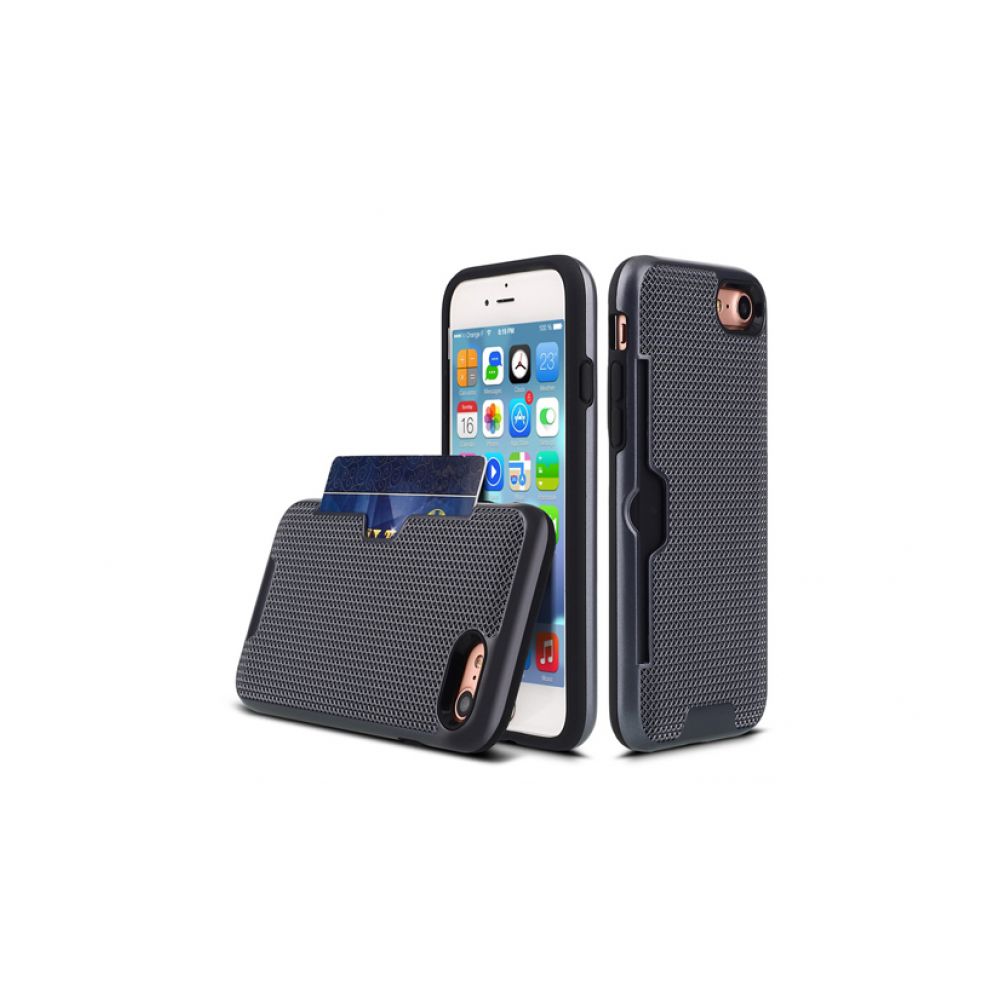 Ibroz - IBROZ Coque noire avec emplacement carte pour iPhone 7 et 8 Apple - Coque, étui smartphone