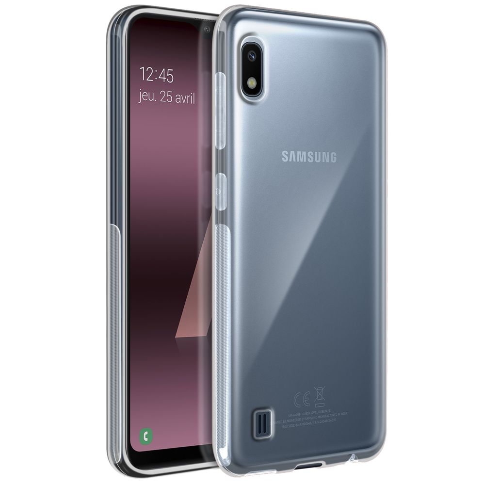 Avizar - Coque Galaxy A10 Silicone Souple et Film Ecran Verre Trempé 9H Transparent - Coque, étui smartphone