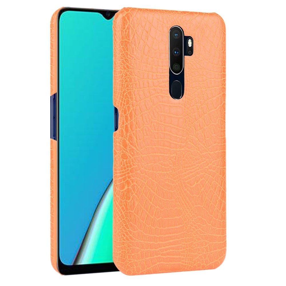 Wewoo - Coque Rigide Pour Oppo A9 2020 / A5 2020 / A11X Crocodile antichoc Texture PC + PU Case Orange - Coque, étui smartphone