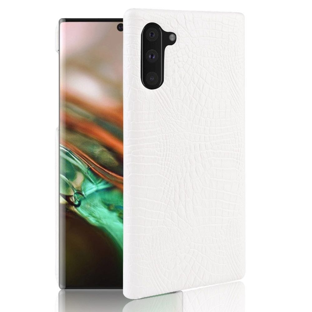 Wewoo - Coque Rigide Crocodile antichoc Texture PC + Etui PU pour Galaxy Note 10 Blanc - Coque, étui smartphone