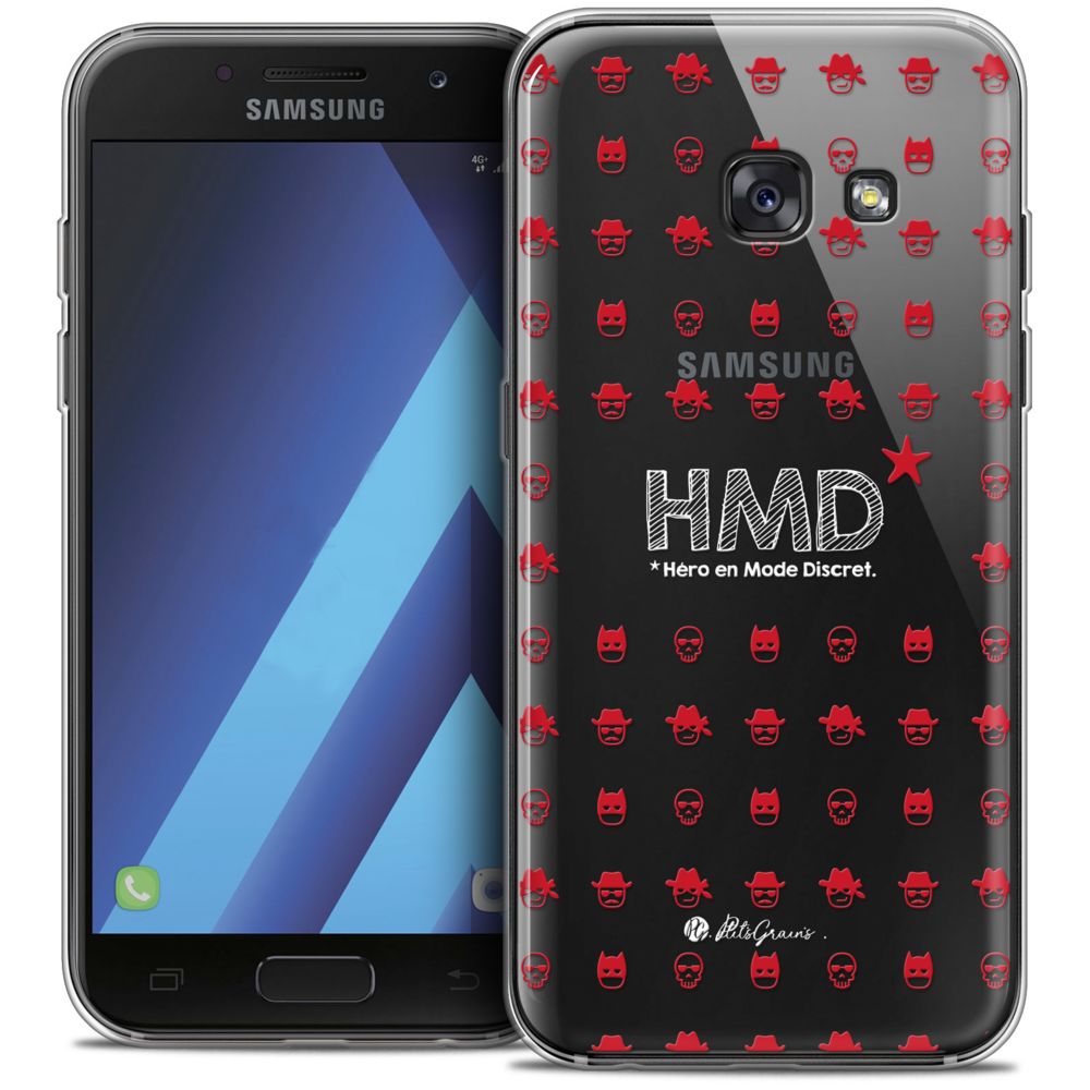 Caseink - Coque Housse Etui Samsung Galaxy A7 2017 A700 (5.7 ) [Crystal Gel HD Collection Petits Grains ? Design HMD* Hero en Mode Discret - Souple - Ultra Fin - Imprimé en France] - Coque, étui smartphone