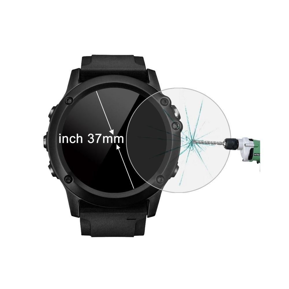 Wewoo - Film protecteur écran pour 37mm Diamètre Circulaire Cadran Smartwatch 0.2mm 9H Dureté de Surface 2.15D Incurvé Anti-Explosion Verre Trempé d'Écran - Accessoires montres connectées