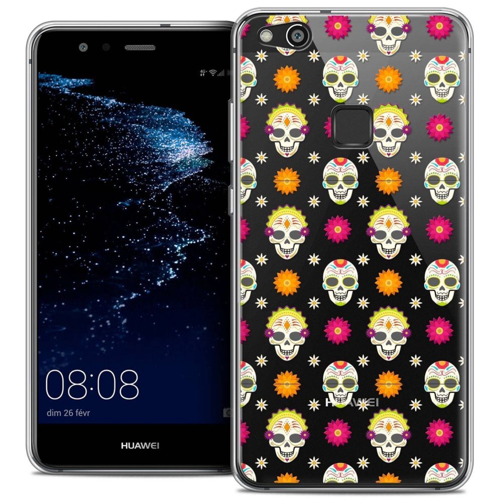 Caseink - Coque Housse Etui Huawei P10 LITE (5.2 ) [Crystal Gel HD Collection Halloween Design Skull Halloween - Souple - Ultra Fin - Imprimé en France] - Coque, étui smartphone