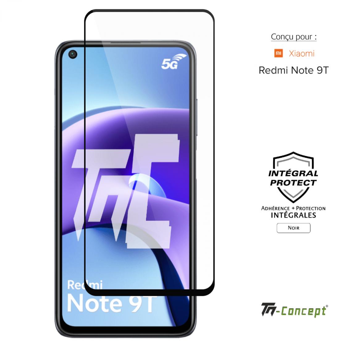 Tm Concept - Verre trempé intégral - Xiaomi Redmi Note 9T - Noir - TM Concept® - Protection écran smartphone