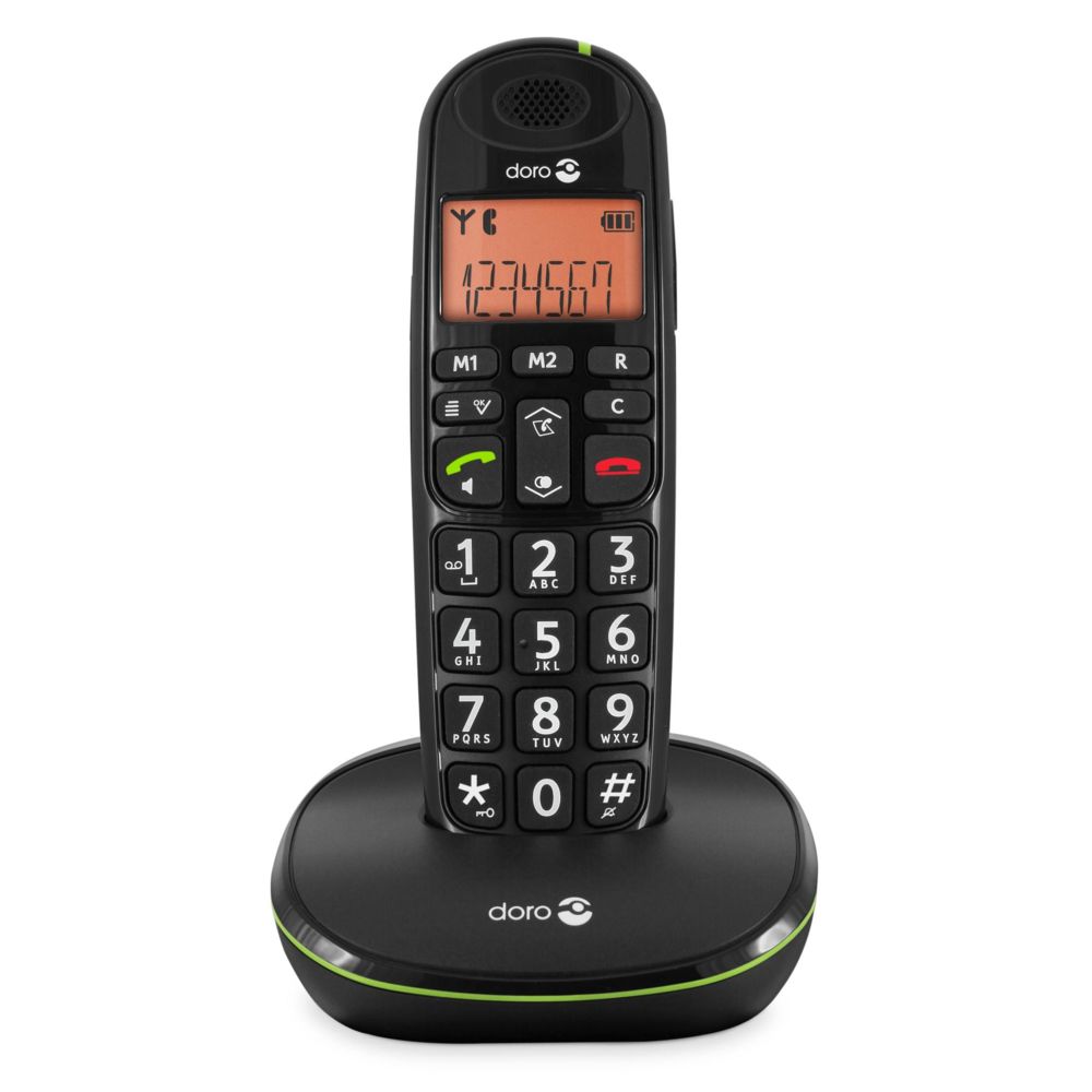 Doro - Téléphone sans fil Senior Doro -PhoneEasy 100w - Noir - Téléphone fixe sans fil