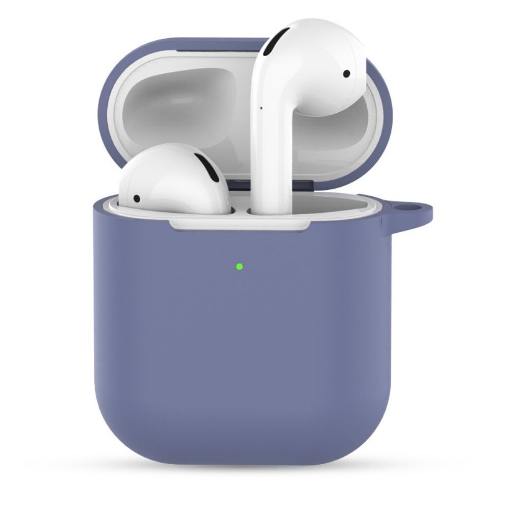 marque generique - Coque en silicone recharge sans fil avec porte-clés violet foncé pour votre Apple AirPods - Coque, étui smartphone