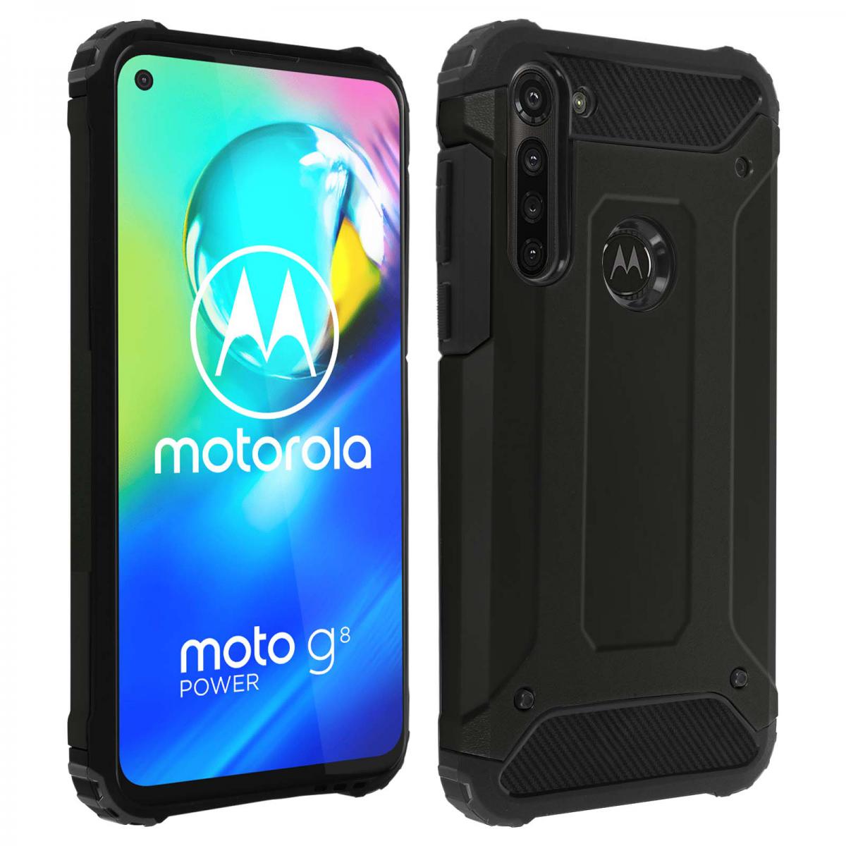 Avizar - Coque Motorola Moto G8 Power Protection Design Relief Bi-matière Antichute noir - Coque, étui smartphone