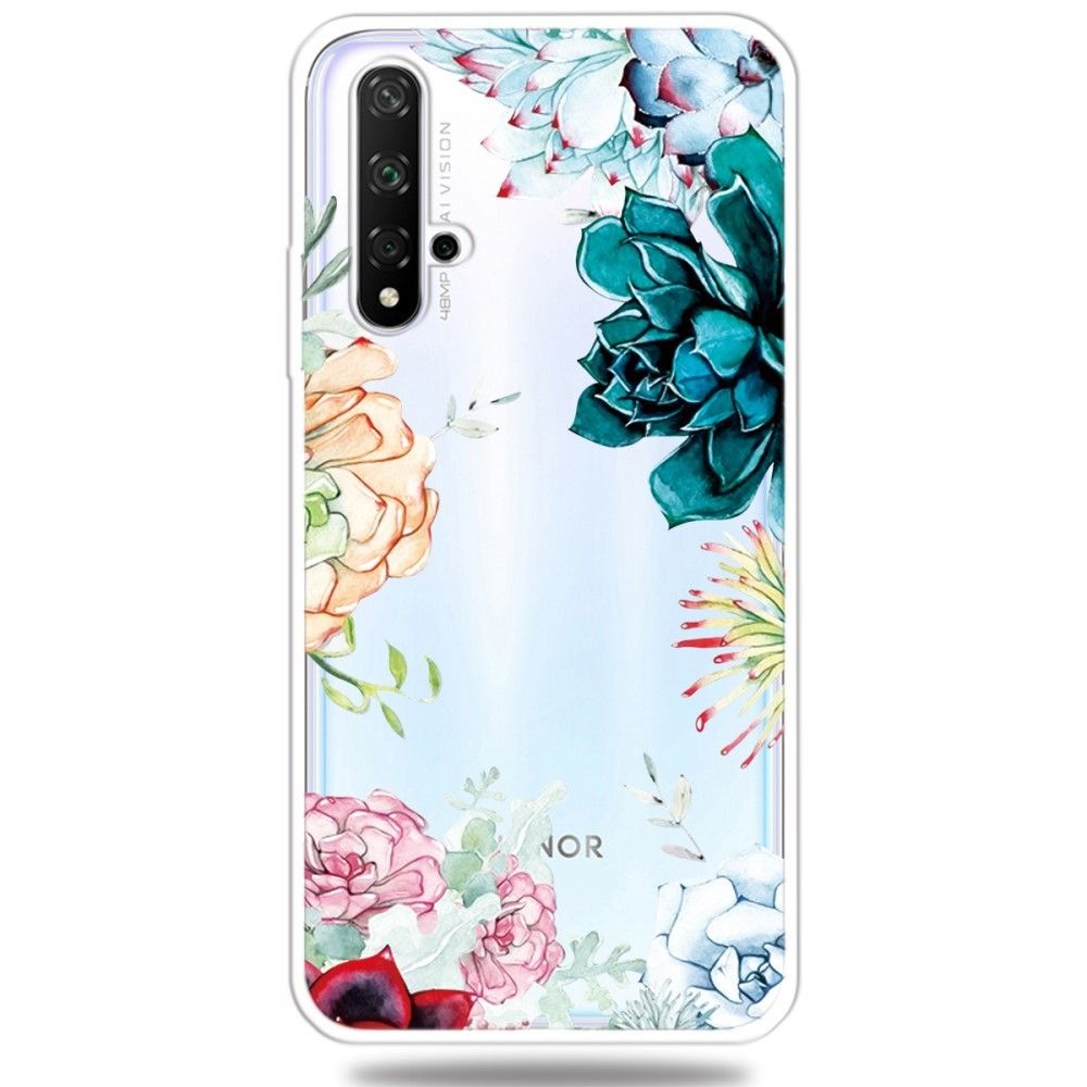 marque generique - Coque en TPU impression de motifs IMD belles fleurs pour votre Huawei Honor 20 - Coque, étui smartphone
