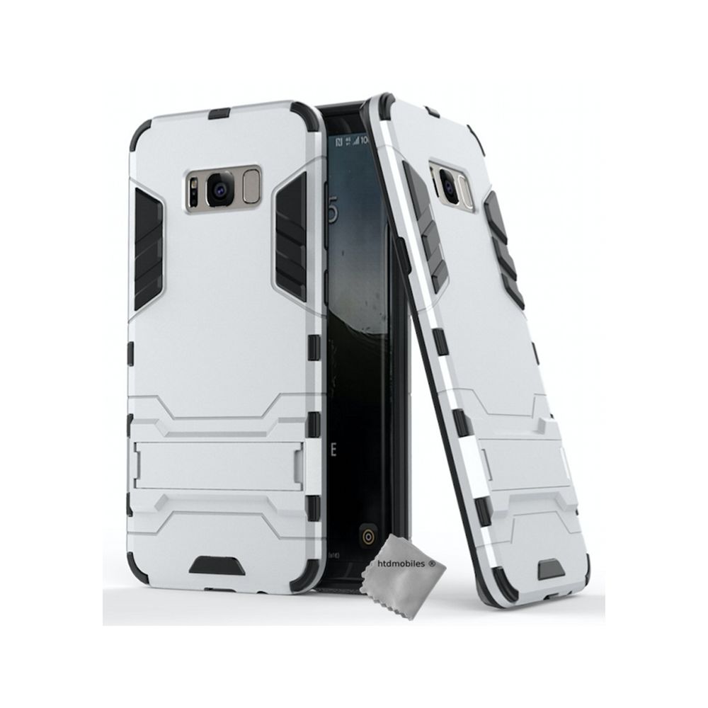 Htdmobiles - Housse etui coque rigide anti choc pour Samsung G950F Galaxy S8 + verre trempe - ARGENT - Autres accessoires smartphone