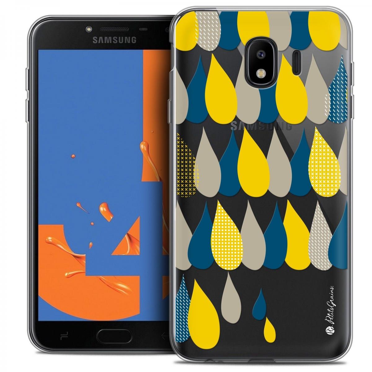 Caseink - Coque Housse Etui Samsung Galaxy J4 2018 J400 (5.5 ) [Crystal Gel HD Collection Petits Grains ? Design 3 Gouttes de Pluie - Souple - Ultra Fin - Imprimé en France] - Coque, étui smartphone