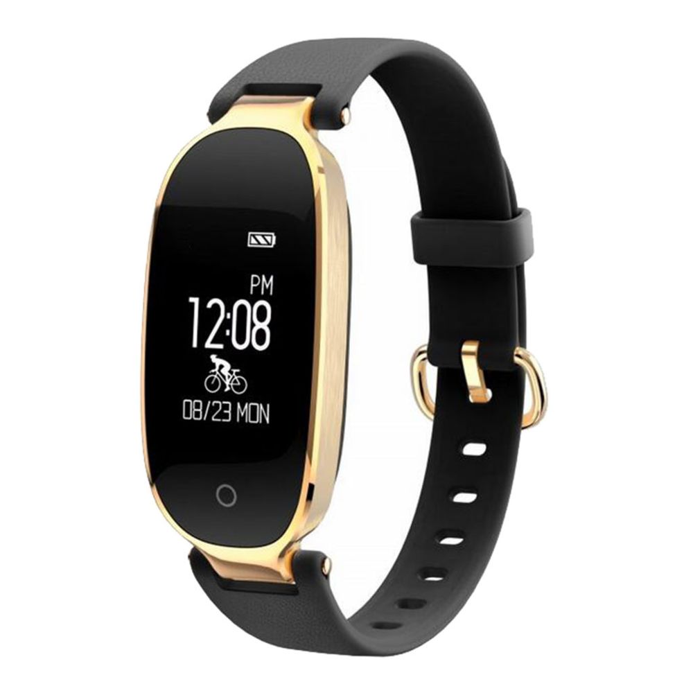 marque generique - Bracelet montre de suivi de moniteur de fréquence cardiaque Smart Watch pour S3 or noir - Montre connectée