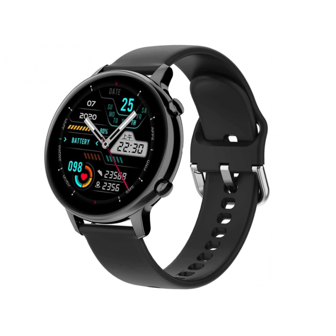 Chronotech Montres - Chronus Bluetooth Talking Smartwatch, Waterproof Activity Tracker with Full Touch Color Screen, Heart Rate Monitor, Fitness Pedometer (Black) - Montre connectée
