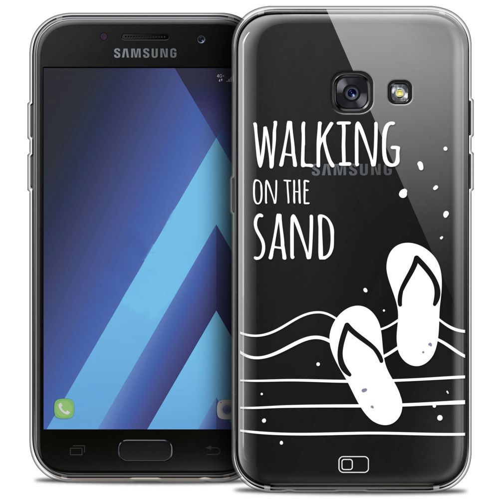 Caseink - Coque Housse Etui Samsung Galaxy A7 2017 A700 (5.7 ) [Crystal Gel HD Collection Summer Design Walking on the Sand - Souple - Ultra Fin - Imprimé en France] - Coque, étui smartphone