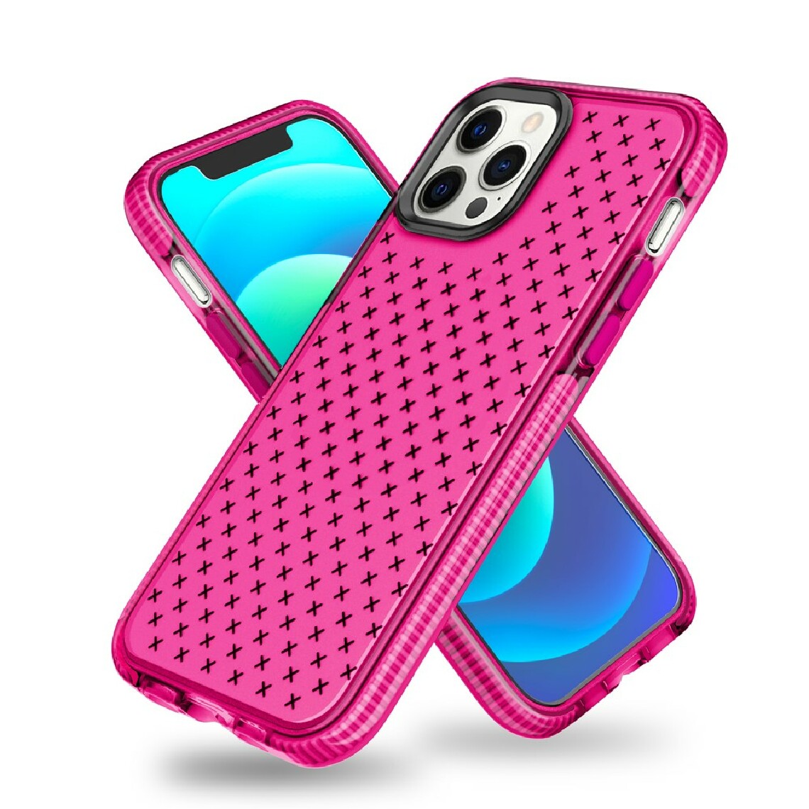 Other - Coque en TPU surface de motif de grille souple rose pour votre Apple iPhone 12 mini - Coque, étui smartphone