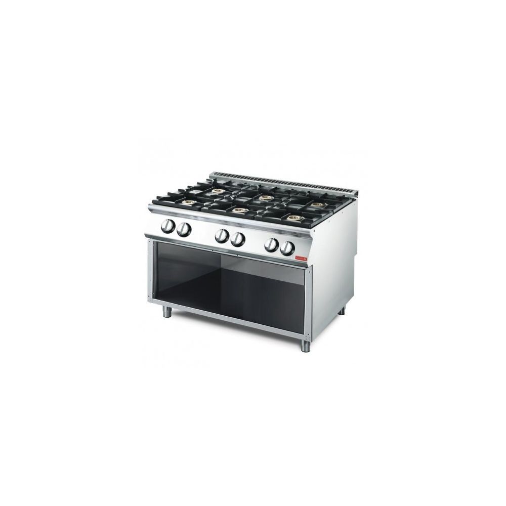 Gastro M - Piano de cuisson 6 brûleurs 33,5 kW - soubassement ouvert - Gastro M - 700 - Cuisinière