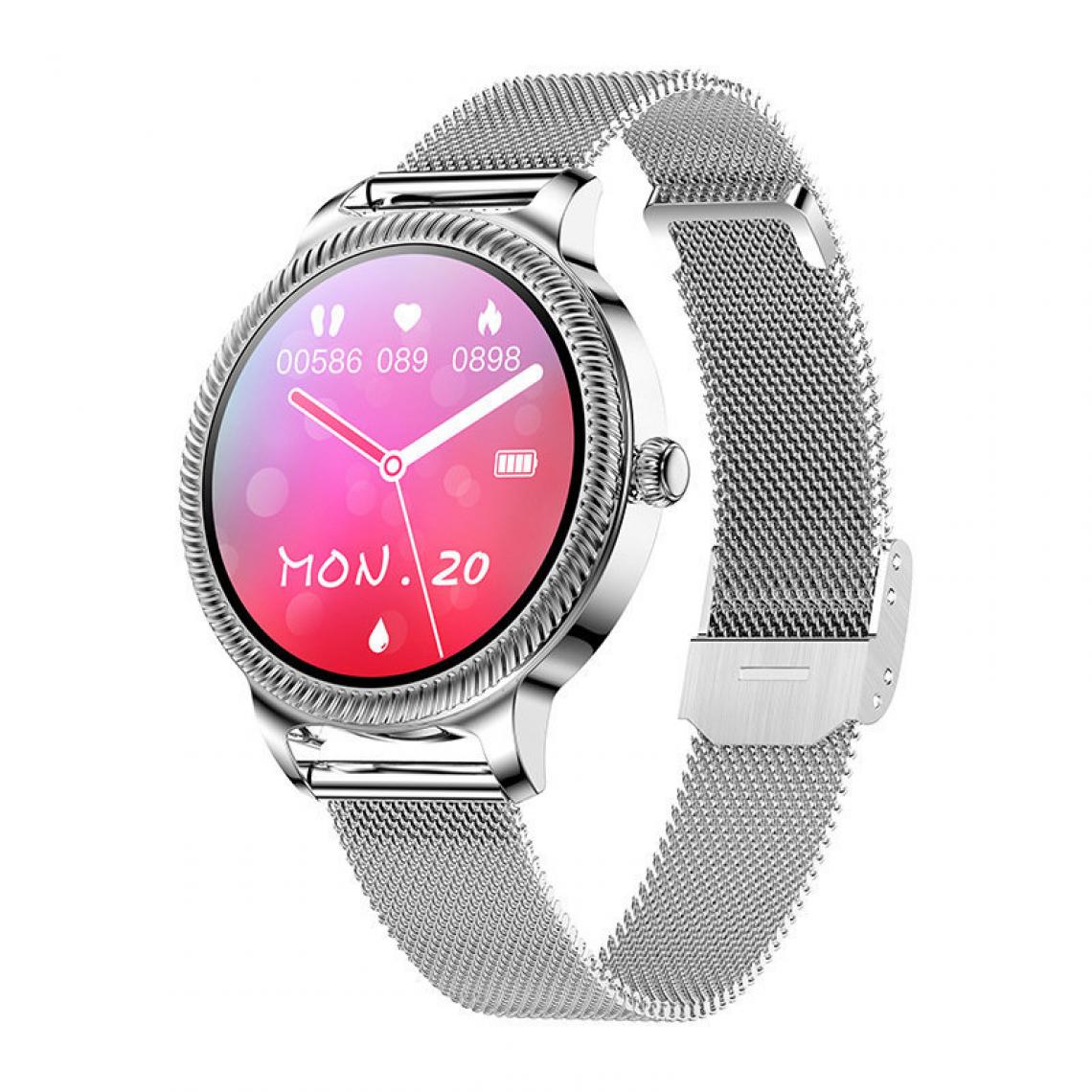 Chronotech Montres - Women Connected Watch, Smart Connected Watch with Personalized Dial, IP68 Waterproof Smartwatch, Heart Rate Monitor,(silver) - Montre connectée