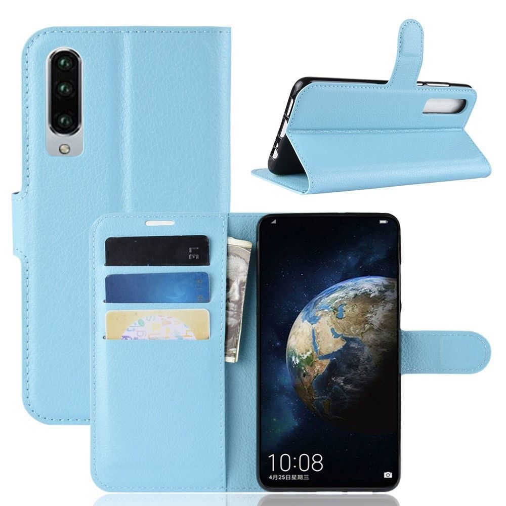 marque generique - Etui en PU litchi avec support bleu pour votre Huawei P30 - Autres accessoires smartphone