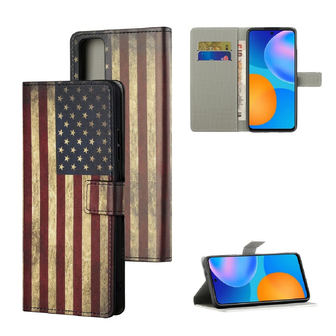 Other - Etui en PU impression de motifs avec support drapeau américain pour votre Huawei Honor 10X Lite - Coque, étui smartphone