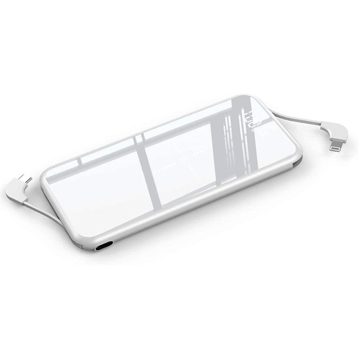 Chrono - Banque D'alimentation de Charge Sans Fil, Chargeur Portable 10000 mAh Batterie Haute Capacité(Blanc) - Chargeur secteur téléphone