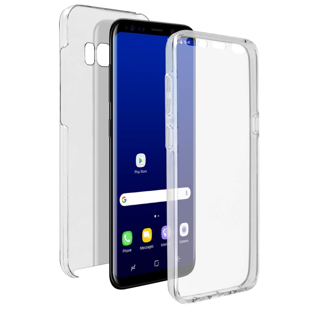 Avizar - Coque Galaxy S8 Plus Protection Avant Silicone + Coque Crystal Arrière Rigide - Coque, étui smartphone