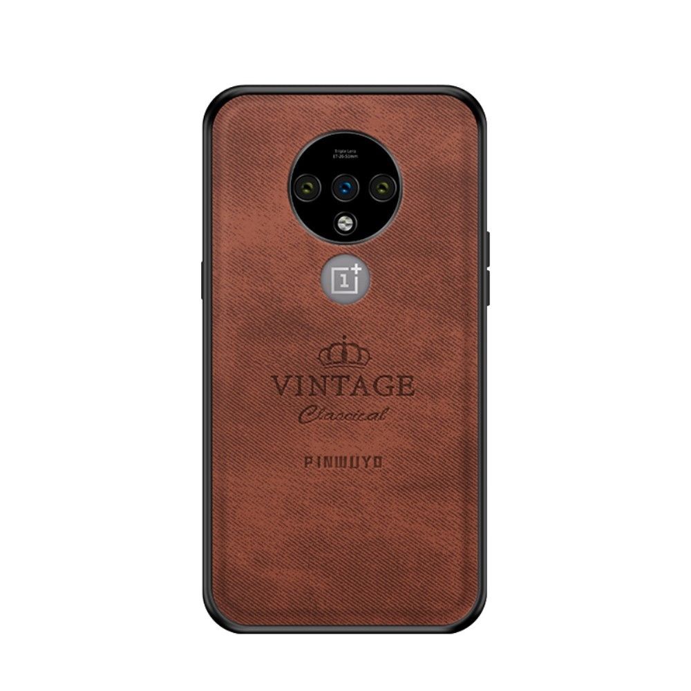 marque generique - Coque en TPU + PU hybride marron pour OnePlus 7T - Coque, étui smartphone