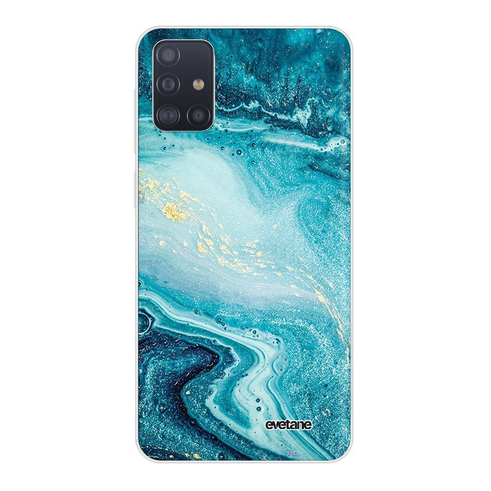 Evetane - Coque Samsung Galaxy A51 5G souple transparente Bleu Nacré Marbre Motif Ecriture Tendance Evetane - Coque, étui smartphone