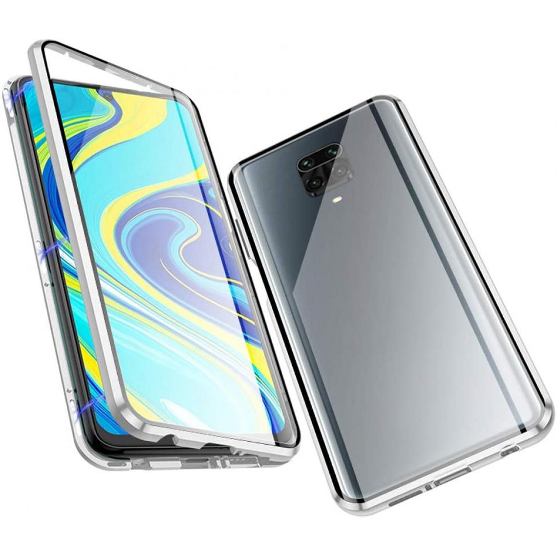 Shot - Coque Verre Trempe pour "XIAOMI Redmi Note 9 Pro" Magnetique Protection Integrale (BLANC) - Coque, étui smartphone