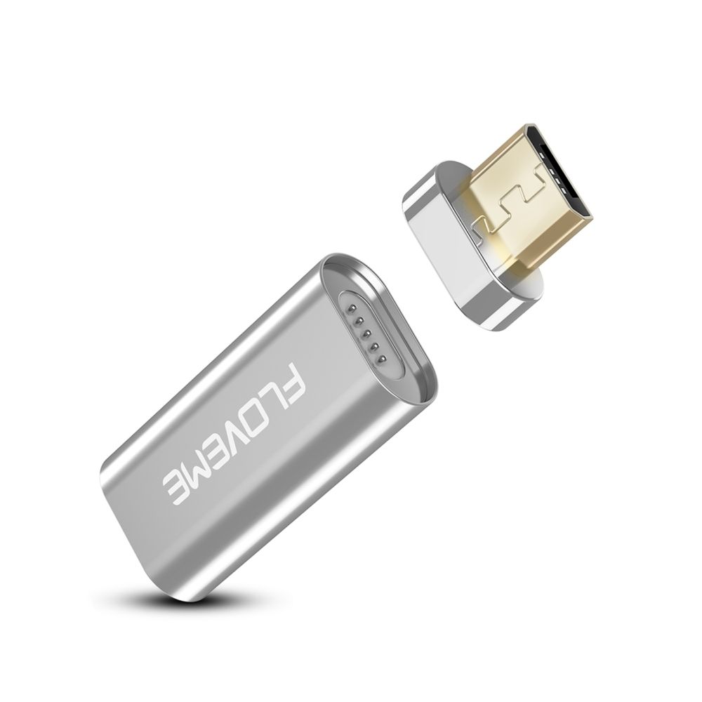 Wewoo - Adaptateur argent pour Samsung, Huawei, Xiaomi, HTC, Sony et autres Smartphones Micro USB Femelle à Micro USB Magnétique Mâle, - Autres accessoires smartphone