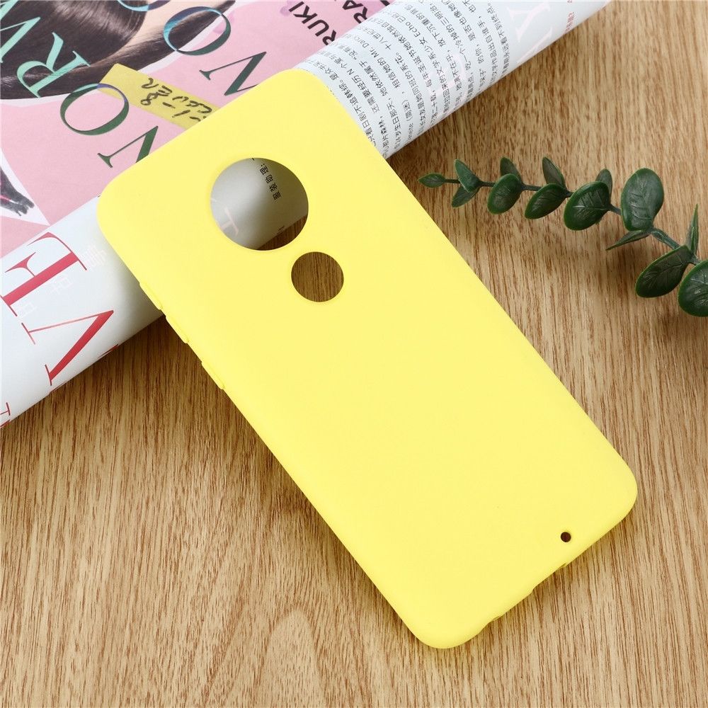 Wewoo - Coque Souple antichoc en silicone solide de couleur pour Motorola Moto G7 et G7 Plus jaune - Coque, étui smartphone