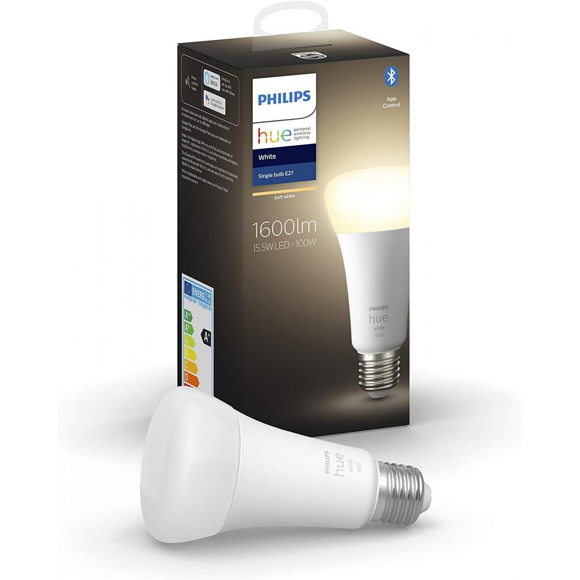 Philips - ampoule E27 100W compatible Bluetooth [Classe énergétique A+] blanc - Lampe connectée