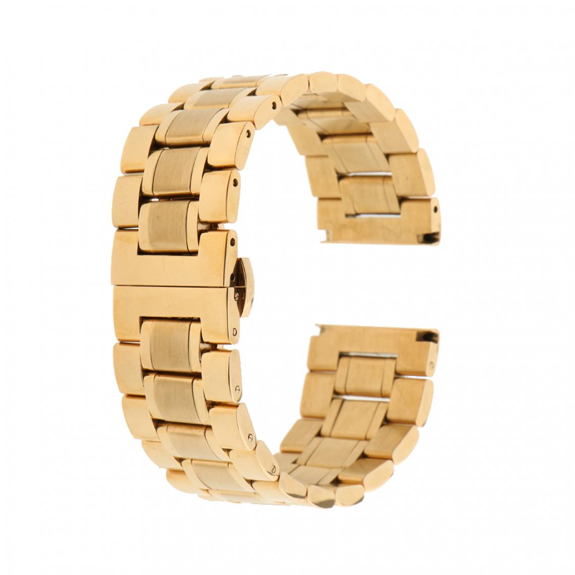 marque generique - bracelet en acier inoxydable pour hommes montre bracelet bracelet double fermoir en or rose 23mm - Accessoires montres connectées