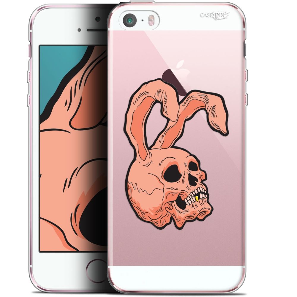 Caseink - Coque arrière Apple iPhone 5/5s/SE (4 ) Gel HD [ Nouvelle Collection - Souple - Antichoc - Imprimé en France] Rabbit Skull - Coque, étui smartphone