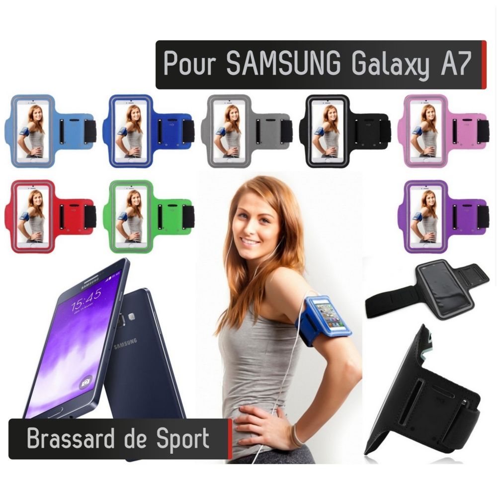 Shot - Brassard Sport Samsung Galaxy A7 Housse Etui coque (BLEU) - Coque, étui smartphone